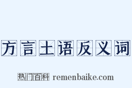 方言土语反义词是什么意思的图片